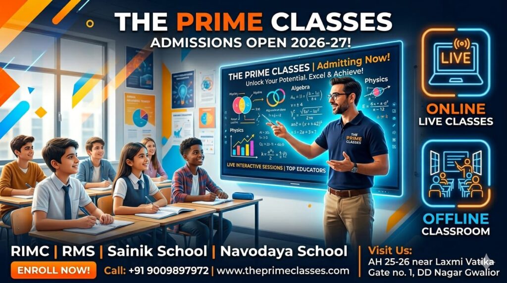 The Prime Classes Best Coaching for RMS Sainik School and RIMC Online and Offline