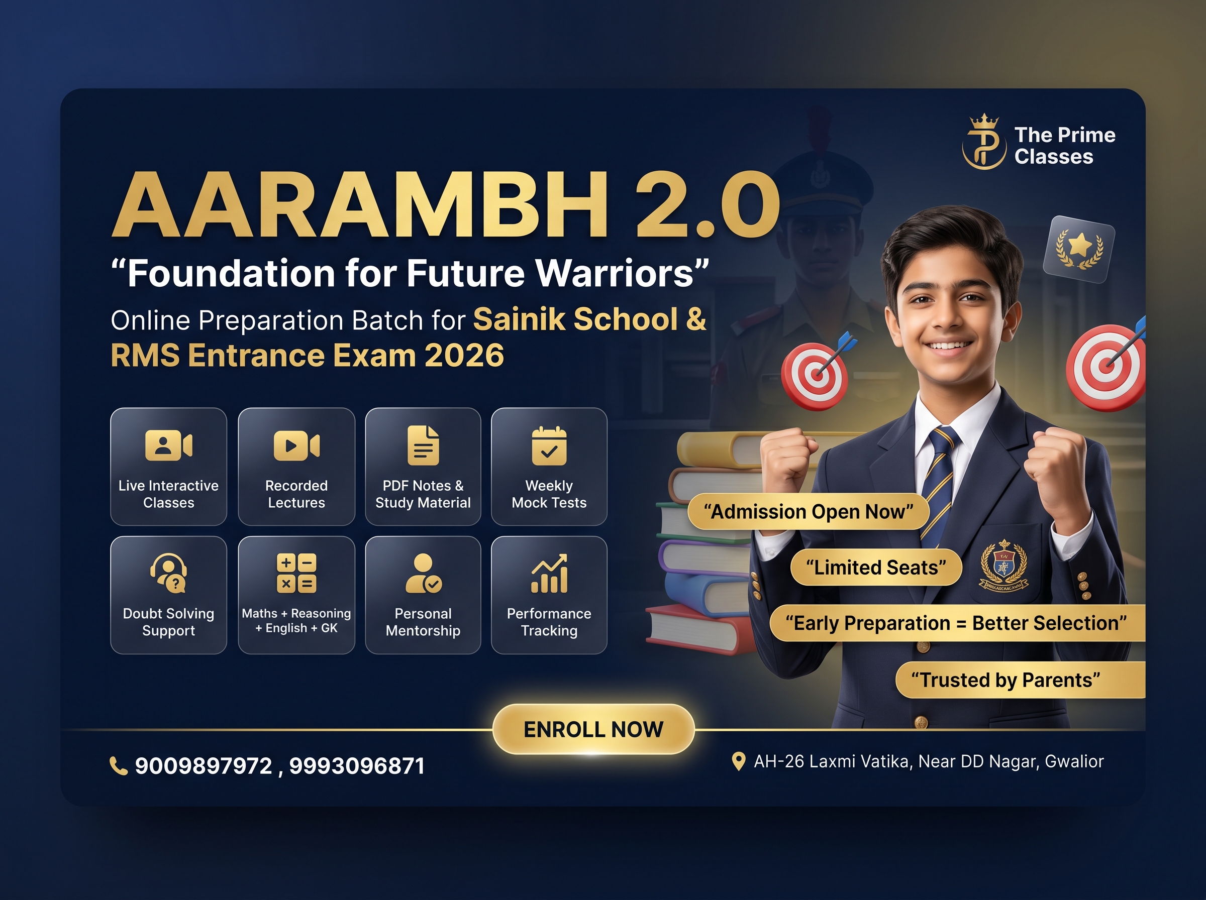 Online live classes and exam preparation courses by The Prime Classes.
